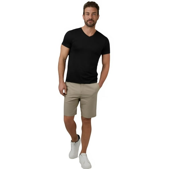 Alfani Men's Slim-Fit V-Neck T-Shirt, Deep Black, Size Small – 100% Cotton