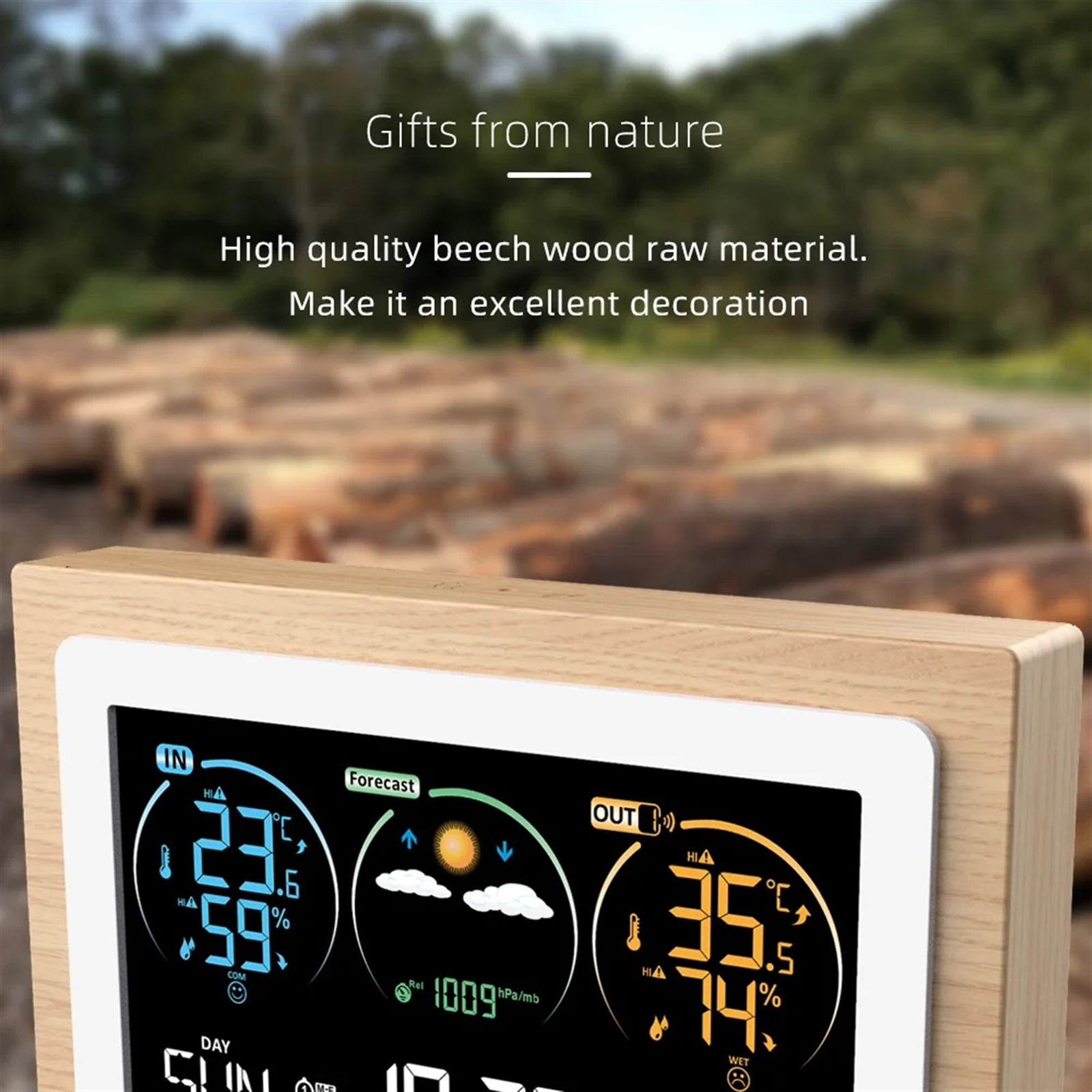FJ3399C Wireless Weather Station Outdoor Indoor Sensor Thermometer Hygrometer Digital Snooze Alarm Clock Barometer Forecast ,High Precision