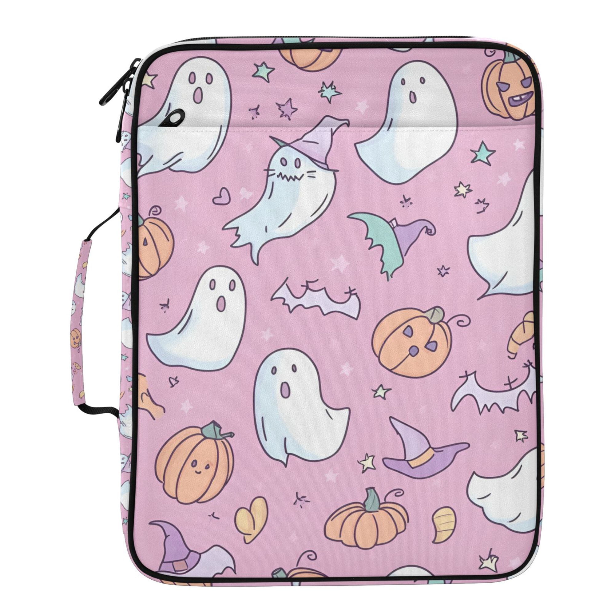 FORMRS Accordion File Folder A4 Size 7-Pocket Expanding Document Organizer Bag with 3 Ring Binder, Purple Halloween