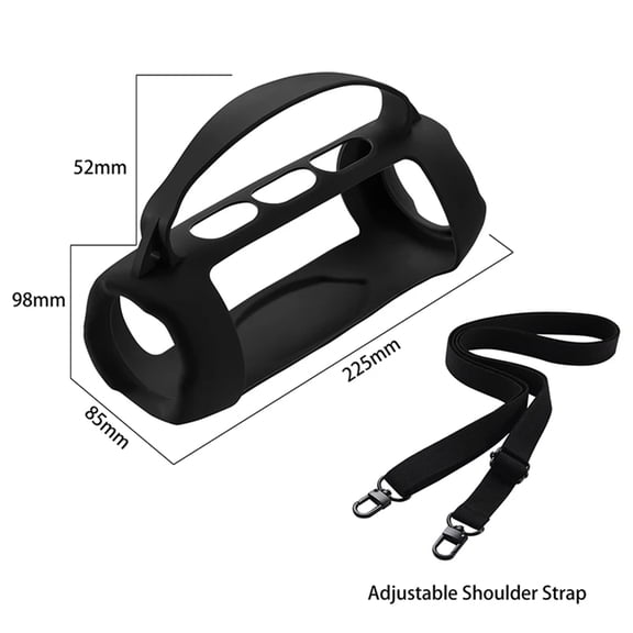 Silicone Case Cover for JBL Charge 5 Portable Bluetooth Speaker Protective Sleeve Skin Travel Carrying Case Replacement with Shoulder Strap Wireless Speaker Accessories