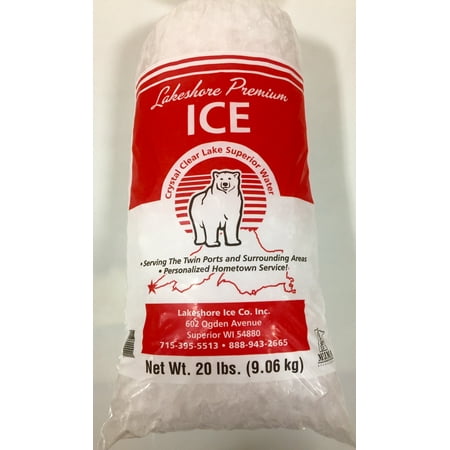 Lakeshore Premium Ice, ice cubes,20-lb bag