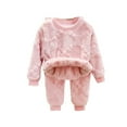 thumbnail image 2 of Cowsor Newborn Girl Clothes Baby Boys Sweatsuit Hooded Fleece Pullover and Pants Outfits Set Winter Loungewear 2 Piece, 2 of 4