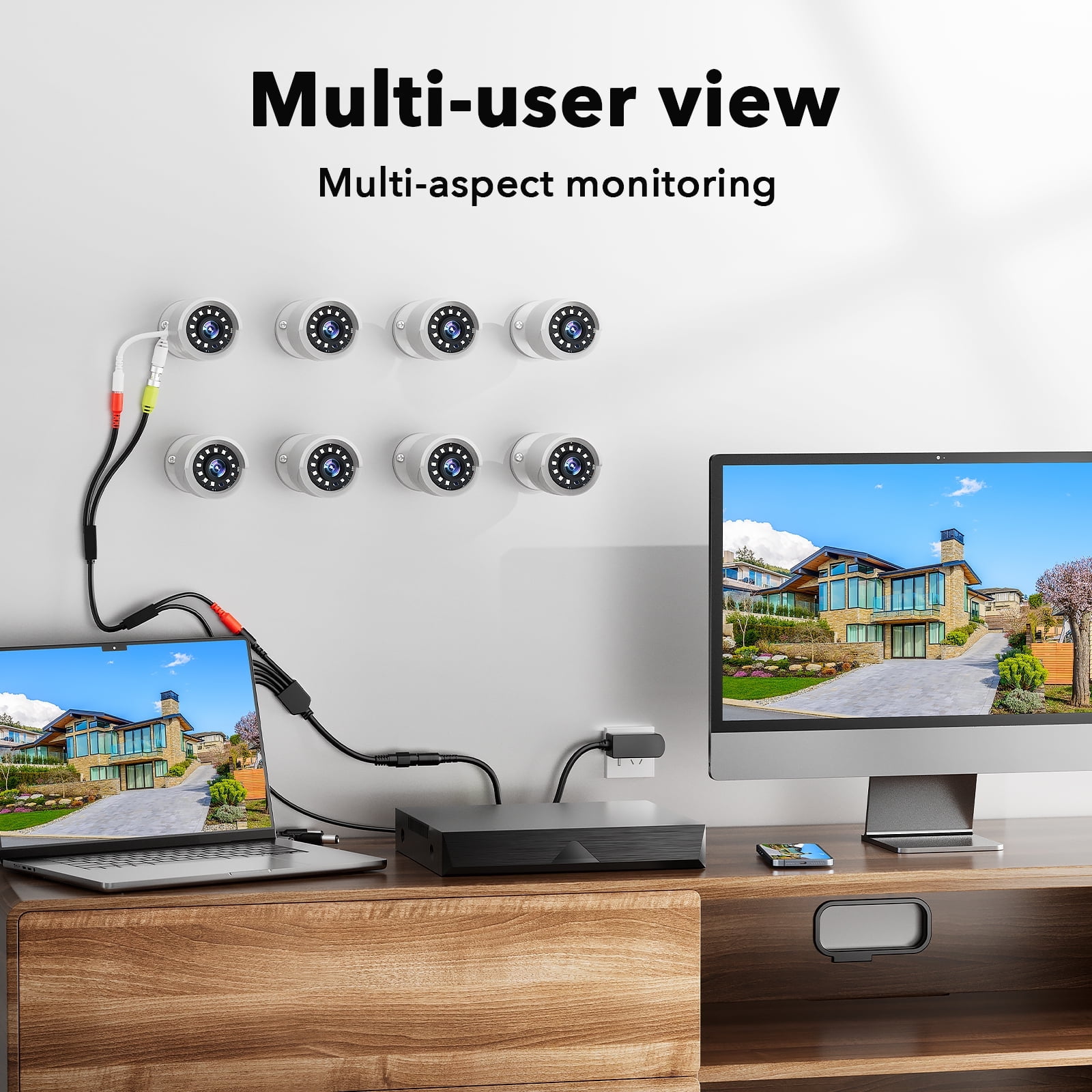 Toguard SC35 Wired Security Camera System Outdoor with 3TB Hard Drive 8pcs 1080P Bullet Surveillance Cameras HDMI Connector