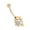 Yellow, variant on 14K Natural Diamond Body Jewelry Dolphin Belly Button Ring (Yellow Gold)