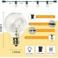 thumbnail image 2 of 25Ft G40 Outdoor String Lights, Patio Light with 27 G40 Clear Incandescent Bulbs(2 spare), Hanging Waterproof Connectable Christmas String Lights for Indoor Outdoor Garden Camping Backyard Porch, 2 of 7