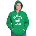 thumbnail image 3 of Feeling Llama Lazy Funny Animal Pun Zip Up Hoodie Men's Women's Brisco Brands X, 3 of 6