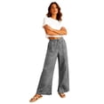 thumbnail image 7 of Linen Pants Women 2026 Fashion Wide Leg High Waisted Palazzo Pant Summer Boho Casual Drawstring Beach Lounge Trousers Gray M, 7 of 7