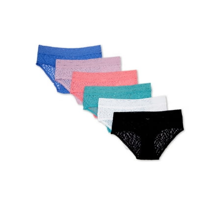 Secret Treasures Womens Lace Hipster Panties, 6-Pack