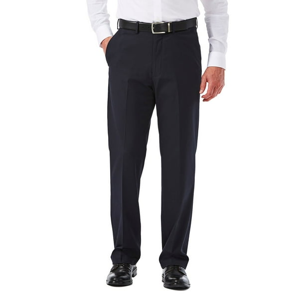 Haggar - Big & Tall Haggar Premium Stretch Classic-Fit Plain-Front Dress Pants Navy - Walmart