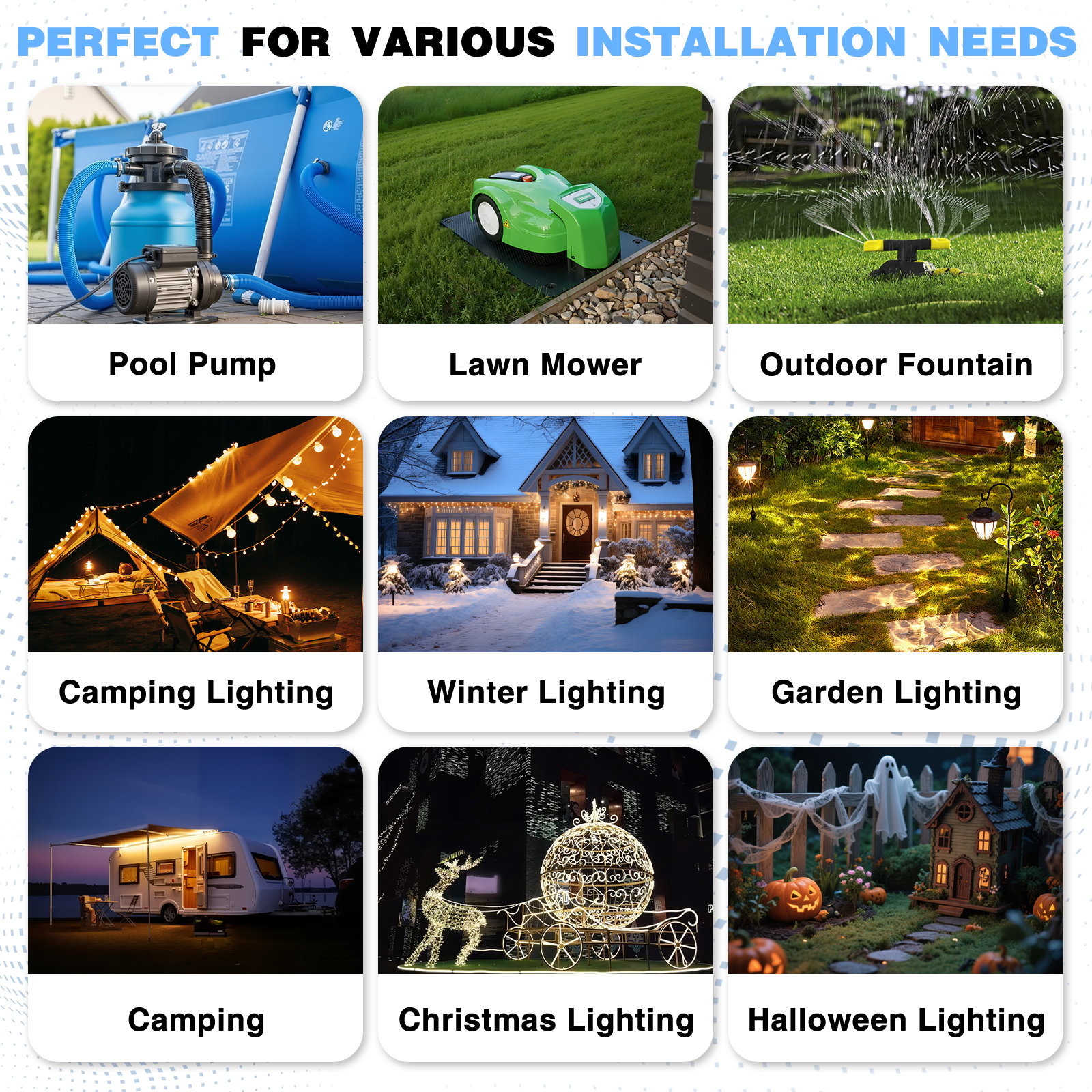 Restmo Extra Large Weatherproof Electrical Box, IP54 Waterproof Outdoor Extension Lead Cover, Protect Outlet, Plug, Socket, Timer, Power Strip, Holiday Light Decoration, Almond
