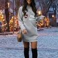 thumbnail image 2 of Long Sweater Dress,女装休闲长袖圆领对比色针织衫, 2 of 7