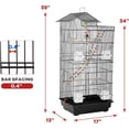 thumbnail image 3 of CL.HPAHKL 39-inch Bird Cage Roof Top Design, Metal Parakeet Cage with Pet Toy for Parakeet Lovebirds Ringneck Cockatiels Parrot Cage, Black, 3 of 8