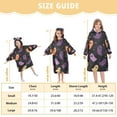 thumbnail image 4 of FORMRS Wearable Blanket Hoodie with Sleeves for Kids Cozy Flannel Sweatshirt, Halloween Purple Ghosts, 4 of 7