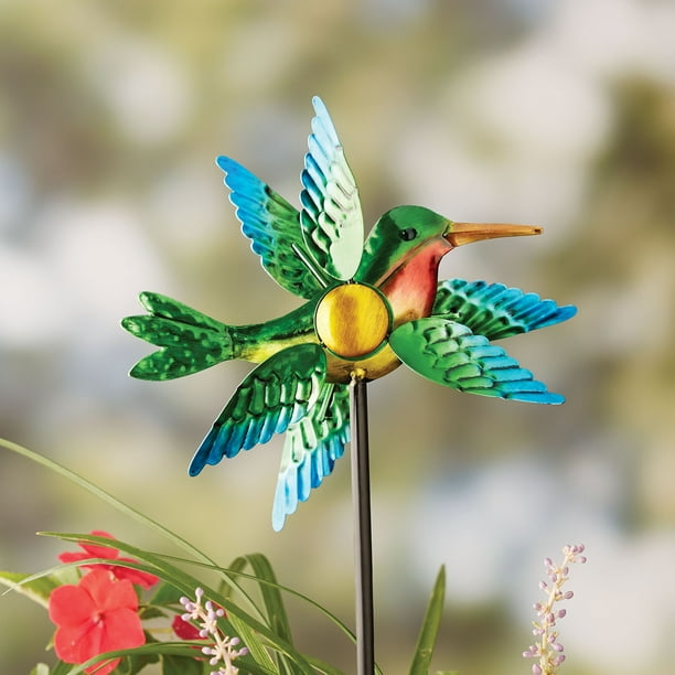 Mainstays Green Metal Bird Wind Spinner