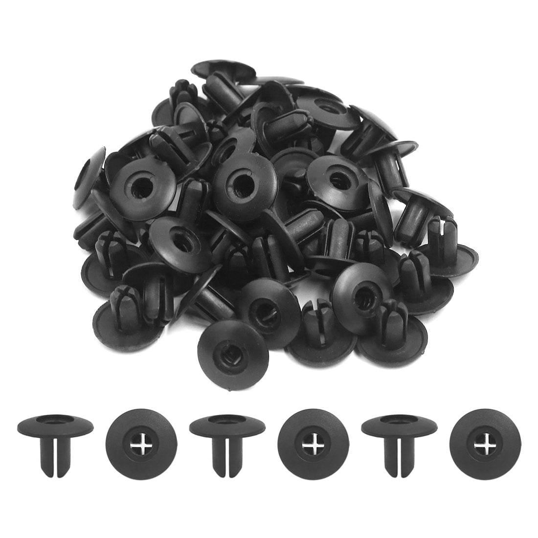 50 Pcs Black Plastic PushType Rivets Fastener Fender Clips for Toyota
