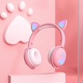 thumbnail image 4 of Bluelans plegable inalámbrico Bluetooth compatible con luz Led dibujos animados gato oreja garra auriculares, 4 of 5