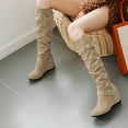 thumbnail image 6 of OKBOP Womens Heeled Knee-High Boots-Suede Christmas Girls Boots Size 12 Causal Winter Boots for Women Clearance Beige, 6 of 9