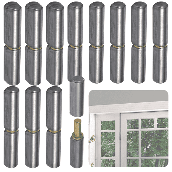 12 Pcs Weld On Barrel Hinges,Heavy Duty Weldable Hinges,Steel Gate Hinges,Detachable Droplet Welding Hinges,Bullet Hinges for Swing Doors,Gates,Trailer Ramps