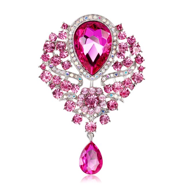 Broche colgante de cristal para mujer, accesorio con ramillete de aleación de diamantes de imitación