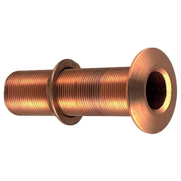Perko 0348DP6PLB Cast Bronze Extra Long Thru Hull Connector with 5-3/16" Max Hull Thickness for 1" Hose