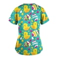 thumbnail image 5 of Jinhomg Easter Scrub Tops Women Funny Colored Eggs Graphic Scrubs Lightweight Comfy Short Sleeve V-Neck Nurse Workwear 2025 Holiday Gifts 90 Percent off Clearance Sale Multicolor XXL, 5 of 5