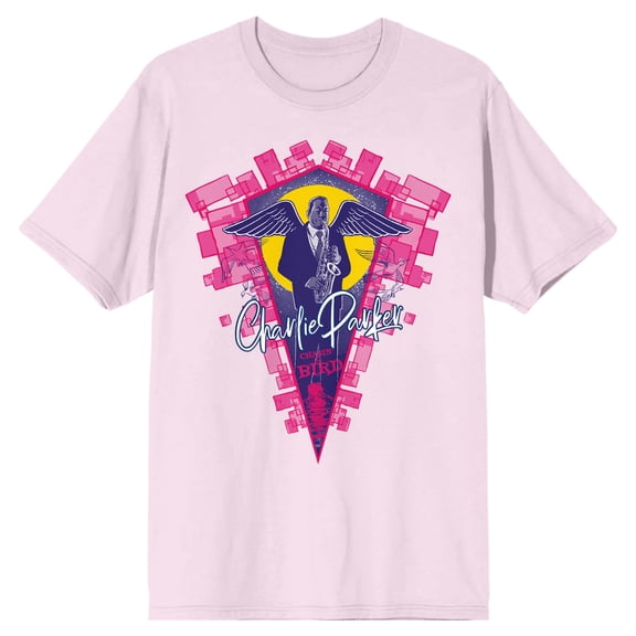 Charlie Parker Chasin' The Bird Crew Neck Short Sleeve Cradle Pink Men's T-shirt-Medium