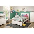 thumbnail image 5 of South Shore Reevo 2-Drawer Nightstand, Pure White with Matte Nickel Handles, 5 of 5