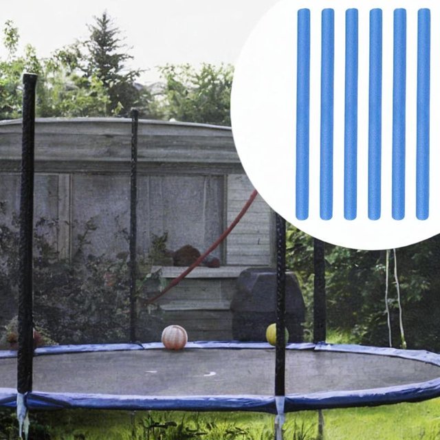 Mangas de espuma de trampolín 6pcs Pole de espuma de protección Cubierta de espuma de relleno de protector portátil para saltar en la cama de la cama Azul