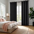 thumbnail image 3 of Deconovo Total Blackout Curtains for Kids Room and Living Room, 2 Panels with 8 Grommets, Thermal Insulated, 52"x84", Black, 3 of 10