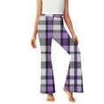 thumbnail image 7 of Frostluinai Yoga Flare Pants for Girl Fleece Lined Plaid Bell Bottoms High Waist Warm Gym Bootcut Pants Warm Winter Leggings 5-16Y, 7 of 7
