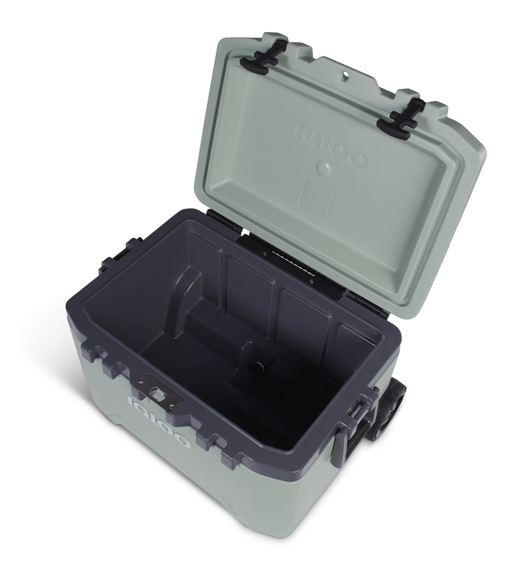 Igloo Overland 52 QT Ice Chest Cooler with Wheels, Gray (26" x 19" x 16")