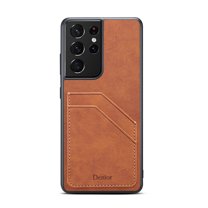 SaniMore Case for Samsung Galay S24 Ultra 6.8" 2024 Release, Ultra-thin Lightweight PU Leather Skin Card Slots Shockproof TPU Bumper Anti-drop Rugged Cover For Samsung Galaxy S24 Ultra, Brown