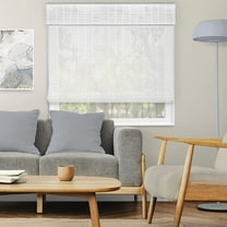 Natural Woven Light Filtering Cordless Bamboo Roman Shades for Windows, 20.5 in. W x 36 in. L, Snow