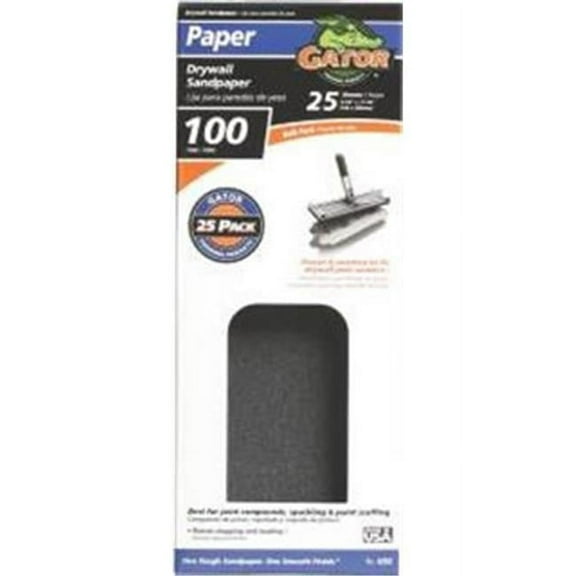 Ali Industries 3311 Sandpaper Drywall 100 Grit - 4.7 x 11 in. Pack Of 25