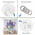 thumbnail image 3 of Polyester Fabric Purple Lavender Shower Curtain, Spring Floral Daisy Butterfly Leaves Gray Waterproof Bathtub Curtain Bathroom Decor Set with Hooks 66 x 72 Inches, 3 of 6