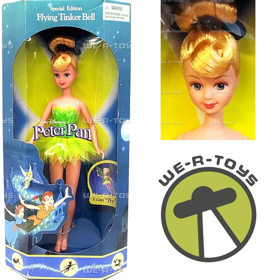Disney's Peter Pan Flying Tinker Bell Doll 1997 Mattel 19298 NEW