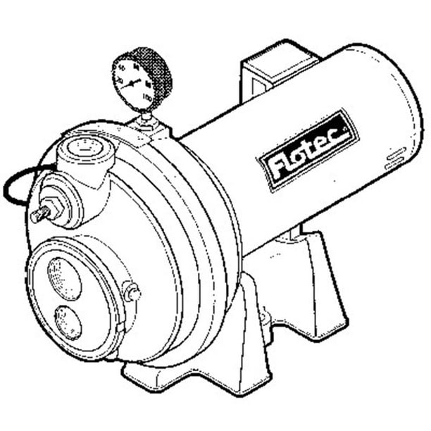FLOTEC FP4332 Jet Pump, Thermoplastic, Convertible, 1HP