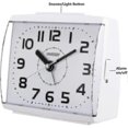 thumbnail image 2 of Analogue Alarm Clock For Elderly,quiet Non Ticking With Snooze And Backlight,crescendo Loud Alarm,big Numbers For Easy Reading,battery Operated,white, 2 of 5