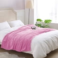 thumbnail image 3 of Howarmer Pink Fuzzy Bed Blanket, King Size Soft Flannel Fleece Bed Throw Blankets, 90 x 108 Inch, 3 of 6