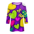 thumbnail image 5 of Resicozy Valentines 3/4 Sleeve Shirts for Women Trendy 2026 Cute Heart Printed Tunic Tops Plus Size Casual Summer Crewneck Blouses Pink 5XL, 5 of 5