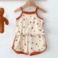 thumbnail image 2 of KPOPLK Toddler Girls Pajamas Sleeveless Cotton Pjs for Kids Soft Tank Top & Shorts Girls Pajama Set Brick Red Size 9-10 Years, 2 of 7