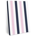 thumbnail image 2 of Ships Next Day Canvas Wall Art 11"x14", Pink Navy Blue Striped Wood Framed Canvas Print Painting, Farmhouse Stripe Art Ready to Hang Small Picture Wall Decor for Home Bathroom Bedroom Hallway, 2 of 9