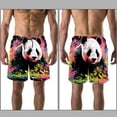 thumbnail image 3 of luoweisi Men's Beach Shorts Quick Dry Swim Trunks with Mesh Lining Panda L, 3 of 5