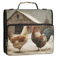 thumbnail image 2 of Water-Resistant 3-Ring Binder Organizer with Multiple Pockets Zipper Binder Bag for Office Chicken and Rooster, 2 of 8