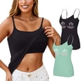 thumbnail image 2 of WTOBBY 2-Pack Wire-Free Women's Camisole with Padded Support, Sexy Oversized Layering Tank Tops, Soft Stretchy Plus Size Sleepwear Essentials,Green L, 2 of 5