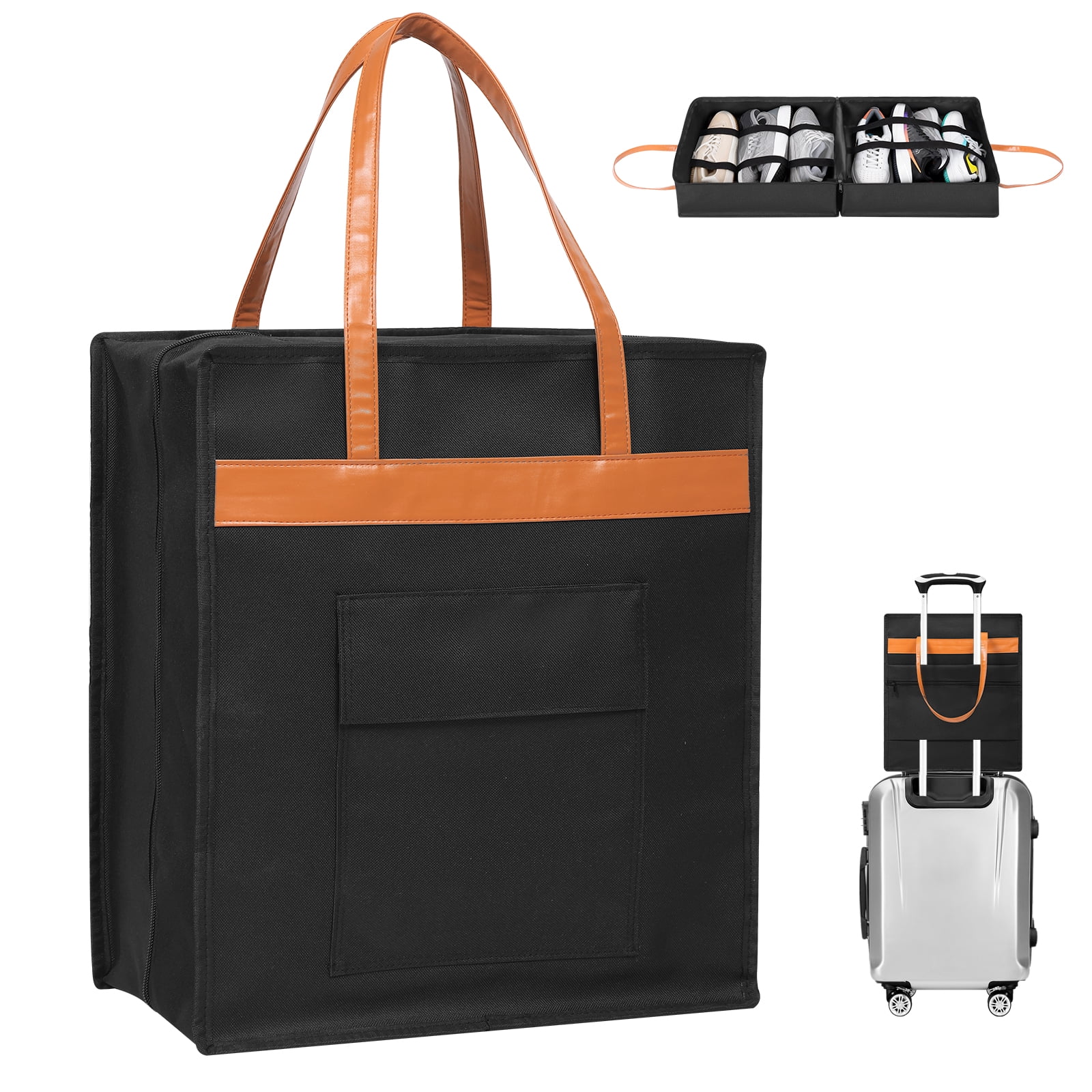 Wekvgz Shoe Bags with Pockets Zipper and Handle Large Capacity Travel Shoe Bag Organizer Waterproof Underwear Travel Bags for Luggage