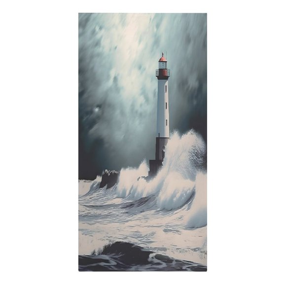 RKSupls Lighthouse Beach Wave Storm Microfiber Beach Towel Absorbent Compact Towels for Swimming Pool Beach Travel Things for Vacation Essentials Adult Gift,61.4×30.3Inch