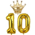 thumbnail image 4 of 10 18 20 30 40 50 To 90 Years Old Kid Adult Birthday Party Gold Crown Number Balloons Set Anniversary Decorations Supplies, 4 of 6