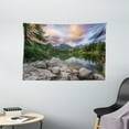 thumbnail image 1 of Scenery House Decor Tapestry, Idyllic View with Tree on Still Lake Surrounded by Mountains and Moody Sky, Wall Hanging for Bedroom Living Room Dorm Decor, 60W X 40L Inches, Multi, by Ambesonne, 1 of 2