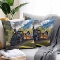 thumbnail image 2 of Retro Landscape Outdoor Pillow Covers Pack of 2 Nature Train Steam Mountain Forest Country Waterproof Throw Pillow Covers Decorative Cushion Cases for Patio Garden Tent Balcony Couch 26x26 inch, 2 of 8